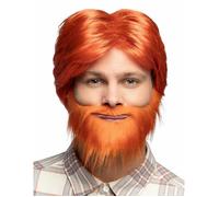 Boland Perruque 85736 Dude pour adultes - Cheveux synthétiques courts orange avec barbe