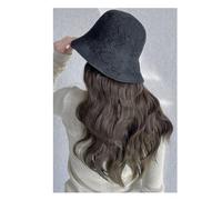 Perruque Avec Bonnet Bonnet de perruque for femme, bonnet de perruque marron et noir, bonnet de perruque ondulé, perruque en fibre synthétique résistante à la chaleur d'aspect naturel, adaptée à une u