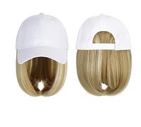 Perruque Avec Frange Chapeau Perruque Casquette de Baseball Perruque Chapeau Synthétique avec Cheveux Perruque Naturellement Casquette avec Perruque Chapeau Perruques Bobo Réglable Femmes Chapeau avec