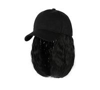 Perruque Avec Frange Chapeau Perruque Casquette de baseball perruque courte bou casquette de baseball synthétique cheveux perruque naturel chapeau noir perruques naturellement synthétique réglable