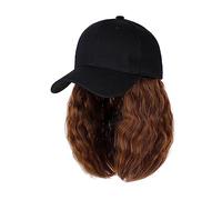 Perruque Avec Frange Chapeau Perruque Casquette de baseball perruque courte bou casquette de baseball synthétique cheveux perruque naturel chapeau noir perruques naturellement synthétique réglable