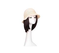 Perruque Avec Frange Chapeau Perruque Chapeau femmes été soleil chapeaux blanc seau chapeau avec perruque postiche for femmes faux cheveux vague Fit casquette filles Chapeau avec Cheveux Attachés pour