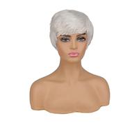 Perruque Avec Frange Femmes Broisses courtes noires perruques de cheveux naturels Perruque de cheveux résistante à la chaleur for femmes Perruque Femme Cheveux Humains(01)