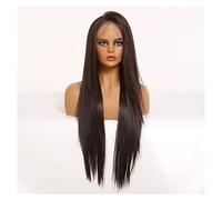 Perruque Avec Frange Long Brun Dark brun foncé 150% de densité de dentelle de dentelle avant for femmes cheveux dentelle naturelle de la dentelle de la chaleur à la chaleur de la chaleur et de cheveux