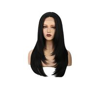 Perruque Avec Frange Perruques avant en dentelle for les femmes coiffes en couches raides naturelles noires en dentelle synthétique perruque Perruque Femme Cheveux Humains