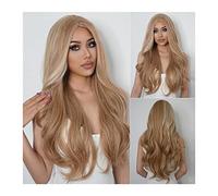 Perruque Avec Frange Synthetic Long Wavy Wigs 26inch Ombre Perruques blondes for femmes Pièce centrale de cheveux naturel résistant à la chaleur for le cosplay de fête quotidienne Perruque Femme Cheve