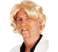 perruque avec moustache blonde - boland 86336 Jaune G