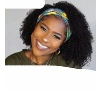 Perruque bandeau cheveux humains crépus bouclés sans colle perruques de cheveux humains pour femmes 180% densité-18 pouces-180 afro crépus bouclés