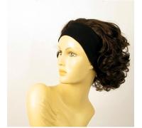 perruque bandeau courte bouclée chatain méché cuivré ref ANA 6H30