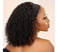 Perruque bandeau en cheveux humains à ondulations profondes, demi-bou boucles Jerry, ondulations naturelles, prête à porter pour femmes, vente de liquidation