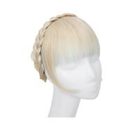 Perruque Bang, Extension de frange de bandeau synthétique, faux cheveux, frange émoussée avec de longs côtés for femmes, fausse frange naturelle noire brune blonde,Perruques avec Frange(Color:18-613A
