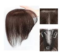 Perruque Bangs Wig Piece Full Real Human Hair Patch Fluffy Augmenter le volume des cheveux Fluffy Cover Cheveux gris Perruques quotidiennes(16-(8-10)22CM-brown)