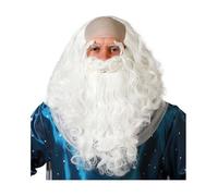 Wig With Beard Wizard White Costume Accs NEUF