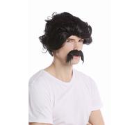 Perruque Barbe Carnaval Pablo Bandit Mexico Amérique Du Sud Drogue Cartel Boss