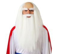perruque & barbe druide - guirca 4879 Blanc