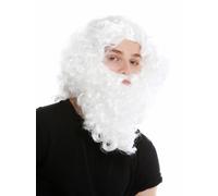 Perruque Barbe Lot Blanc Ermite Prophet Moses Magicien Magier