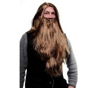 Perruque & Barbe Lot : Braun pour Magicien Viking Barbare Rocker Motard