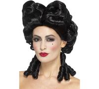 Perruque Baroque Gothique Noire (Taille Unique)