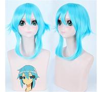 Perruque bleu glace épée Art en ligne Cosplay perruque Sinon/asada Shino Costume jouer perruques Halloween fête Anime jeu cheveux Perucas