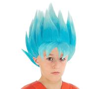 Chaks Perruque Bleue Goku Saiyan Super Dragon Ball Enfant - Bleu - Taille Unique