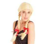 Perruque Blonde Couettes Écolière Femme Taille Unique Doré
