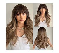 Perruque Blonde Courte Avec Frange De 61 Cm, Cheveux Synthétiques Longs Ondulés Pour Femme, Perruques Synthétiques Ondulées Résistantes À La Chaleur, Perruques Longues Pour Fête Quotidienne, Perruque