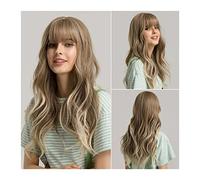 Perruque Blonde Courte Avec Frange De 61 Cm, Cheveux Synthétiques Longs Ondulés Pour Femme, Perruques Synthétiques Ondulées Résistantes À La Chaleur, Perruques Longues Pour Fête Quotidienne, Perruque