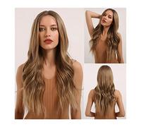 Perruque Blonde Courte De 61 Cm - Perruque Synthétique Marron Pour Femme - Longue Ondulée Marron Avec Dentelle Frontale - Partie Centrale - Résistante À La Chaleur - Utilisation Quotidienne Pour Les