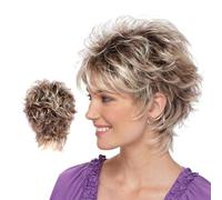 Perruque blonde courte en couches moelleux une taille de poils courts réglables perruques mates de façon respirante pour femmes