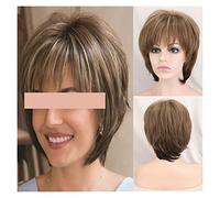 Perruque Blonde Courte Femme Brune Perruques Courtes Perruques De Cheveux Naturels Perruque De Cheveux Pour Femme Perruques Grises Pour Femme (1 8 Pouce)