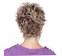 Perruque blonde courte moelleuse en couches taille unique réglable perruques de cheveux courts synthétiques respirantes perruques mates pour les femmes cendré or