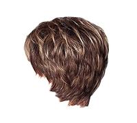 Perruque blonde courte, peinche blonde mélangée moelleuse, perruques coupées avec une frange, des perruques de remplacement de cheveux courtes synthétiques, des perruques mates respirantes pour les f