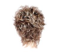 Perruque blonde courte, perruques à cheveux courts en couches moelleux, perruques mates synthétiques réglables pour femmes (or)