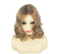 Perruque blonde courte, perruques blondes pour femmes, perruque de cheveux courts bouclés dorés synthétiques anti-déformation perruques de cheveux ondulés, pour femmes blanches