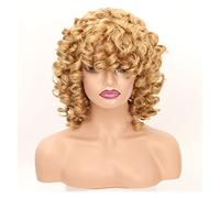 Perruque Blonde Courte Pour Femme Noire - 30,5 Cm - Marron Ombré - Afro Bouclée Avec Frange - Perruque De Cosplay Grise Pour Femme (1 À 12 Pouces)