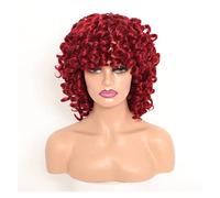 Perruque Blonde Courte Pour Femme Noire 30,5 Cm Ombré Marron Court Afro Bouclé Avec Frange Perruque De Cosplay Grise Pour Femme (10,2 À 30,5 Cm)