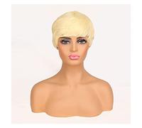 Perruque Blonde Courte Pour Femme - Perruque Noire Courte - Cheveux Naturels - Résistante À La Chaleur - Perruque Grise Pour Femme (3 À 6 Pouces)