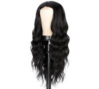 Perruque blonde en fibre haute température de 66 cm pour femme blanche, or ombré, partie centrale, vagues naturelles, idéale pour toutes les formes de visage