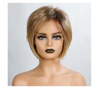 Perruque Blonde Mixte Brune Bob Perruques Mode Femmes Couleur Cheveux Blonds Moelleux Courts Bouclés Avec Frange Oblique Naturel Synthe Facile à Porter