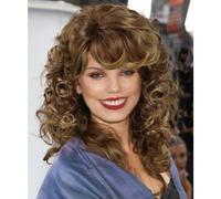 Perruque blonde mixte GNIMEGIL de 14 pouces, perruque courte boucl e pour femme, cheveux synth tiques doux, grande perruque boucl e avec frange,