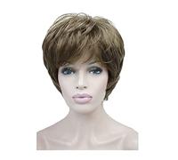 Perruque Blonde Perruques Courtes Perruques Naturelles Blondes Cendrées Courtes Cheveux Raides Perruque Synthétique Complète Perruques Grises Pour Femmes (1 6 Pouces)