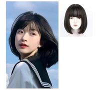 Perruque Blonde Platine Pour Femmes Aux Cheveux Courts, Bandeau Complet Naturel, Ensemble De Perruque De Simulation De Tête Bob De Style Japonais