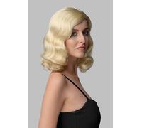 Perruque blonde style pin-up années 1930/1940 avec ondulations Marcel : Lauren champagne blonde #613