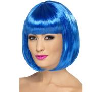 Perruque Bob Bleu Partyrama Célébrité Accessoire De Déguisement Pour Femmes