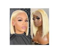 Perruque Bob blonde cheveux humains 13x4 pouces perruques avant en dentelle cheveux humains densité 150% perruque frontale en dentelle perruque Bob Daily Use(12INCHES)