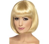 Perruque Bob Blonde Foncée 12" Accessoire De Déguisement Célébrité Partyrama