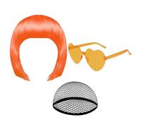 Perruque Bob Courte Accessoire de Tête Cosplay Néon