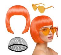 Perruque Bob Courte | Accessoire de Tête Cosplay Néon,Perruque Cosplay Halloween - pour Artistes de Scène Créateurs de Contenu Événements à Thème Conventions Costume Fêtes Masquées