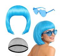 Perruque Bob Courte Accessoire De Tête Néon Pour Déguisement | Accessoires de Perruque pour Halloween pour Artistes de Scène Créateurs de Contenu Événements à Thème Conventions Costume