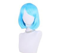Perruque Bob courte droite de 12 pouces/30 cm, perruque de Cosplay en Fiber synthétique résistante à la chaleur for fête Effet naturel et Volumineux(Light blue)